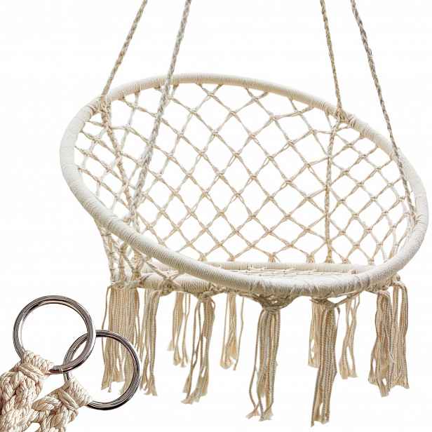 Závěsné křeslo Puerta houpačka houpací hnízdo boho pro zahradní dům Potenza