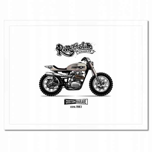 Plakáty v rámu 40x30 Motocykl Zabytek Vintage