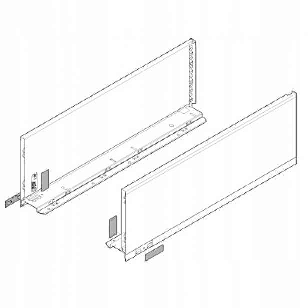 Blum 770C4002S Legrabox Pure, boky zásuvky, bílá matná barva NL=400