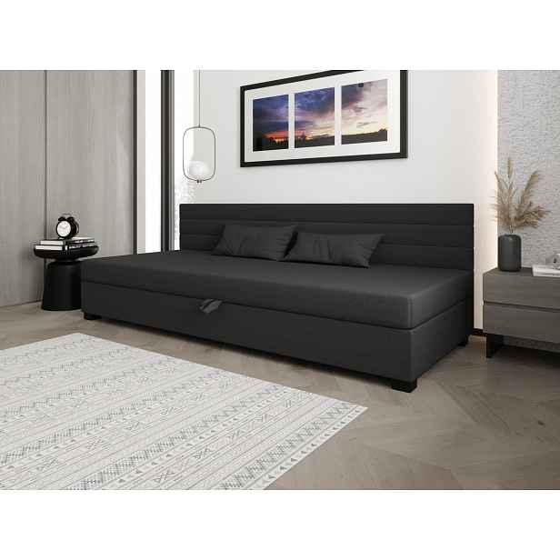Čalouněná postel 80x195 KASANDRA BIZ 1 s úložným prostorem - šedá