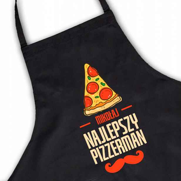 Černá kuchyňská zástěra jako Dárek Nejlepší Pizzerman Vlastní Jméno