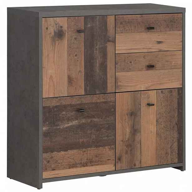 Komoda BEST CHEST old wood vin/beton 3D2S SQNK223-C764