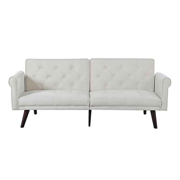 Redom ROZKLÁDACÍ pohovka 172/89/70 cm s polohovatelnými opěradly a funkcí lůžka, sametová, Béžová