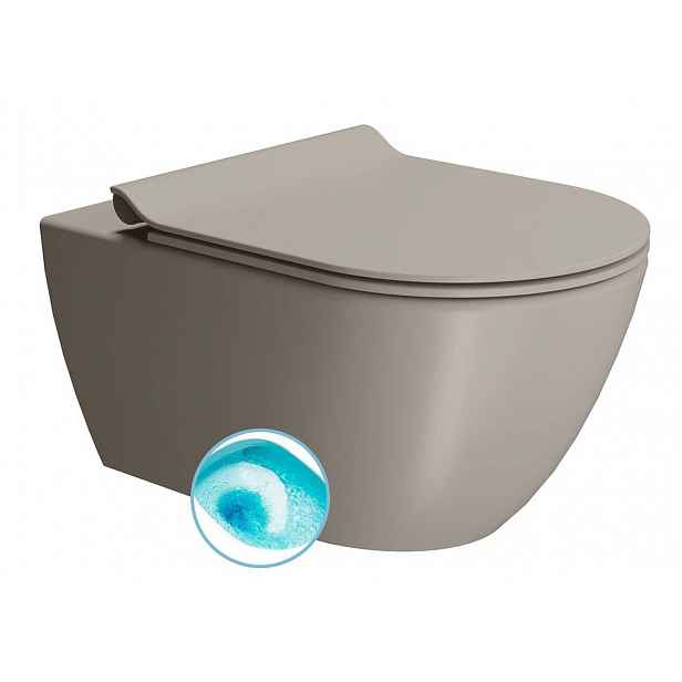 Sapho GSI Color Elements - WC závěsné Pura, splachování Swirlflush, tortora dual-mat 881505