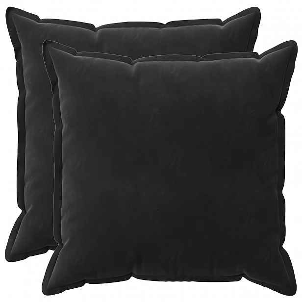 vidaXL Povlak na polštář 2 pcs HOUTEN Černá 65 x 65 cm Samet