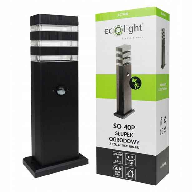 Zahradní sloupek Led osvětlovací lampa GU10 Pir pohybový senzor 40 cm IP44