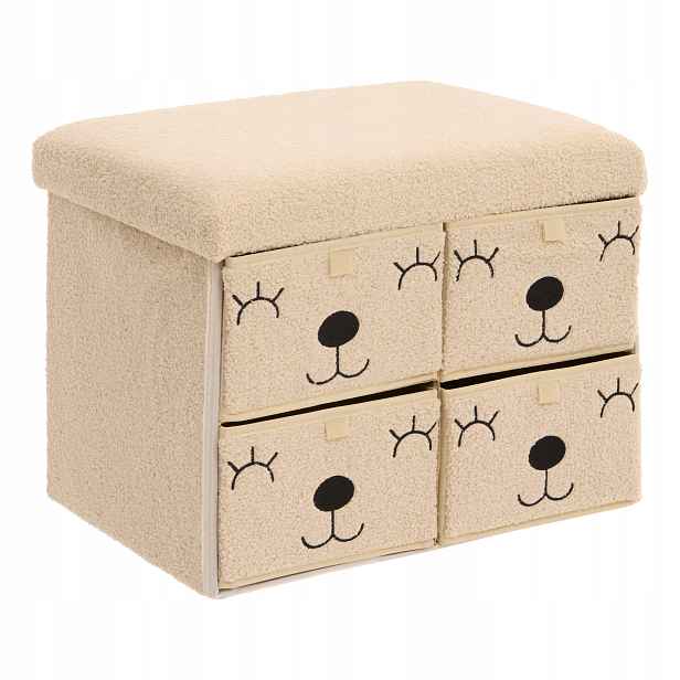 Taburet Se 4 Zásuvkami Mdf 39X38X50 CM Béžová
