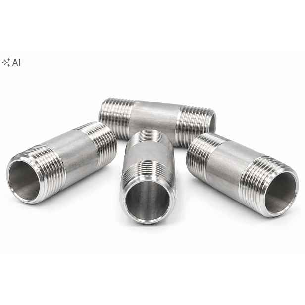 2" Oboustranný závitový nástavec Inox 316 100 mm--5Kusů