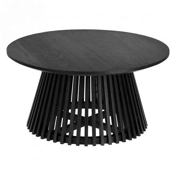 Černý konferenční stolek z teakového dřeva La Forma Irune, ⌀ 80 cm