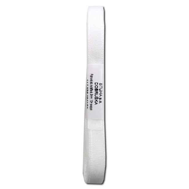 stuha text.10m/6mm bílá TAFTOVÁ