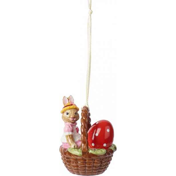 Villeroy & Boch Bunny Tales velikonoční závěsná dekorace, zaječice Anna v košíčku