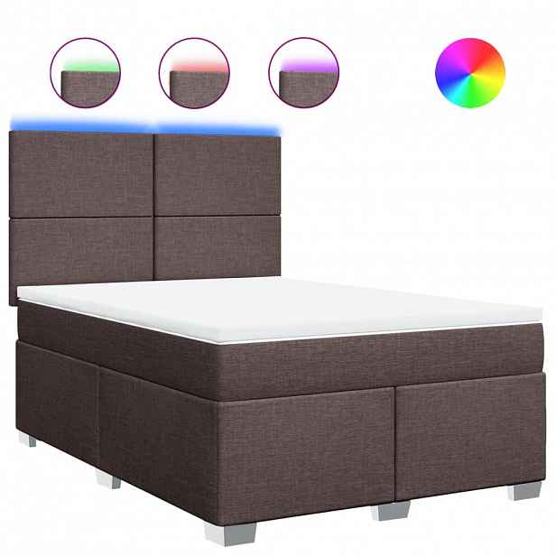 vidaXL Box spring postel s matrací tmavě hnědá 160x200 cm textil