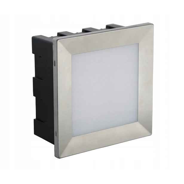 Schodišťová fasádní Led lampa stříbrná, čtvercová, IP65 Su-ma