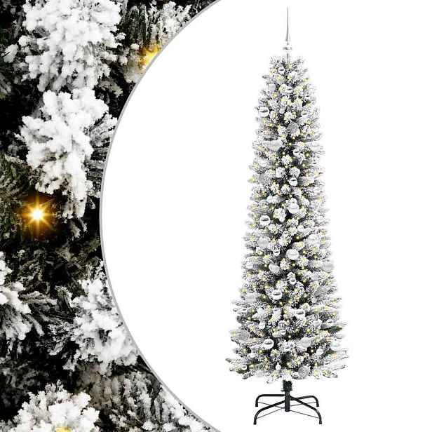 vidaXL Umělý vánoční stromeček Bílá 210 cm PVC, kov a plast