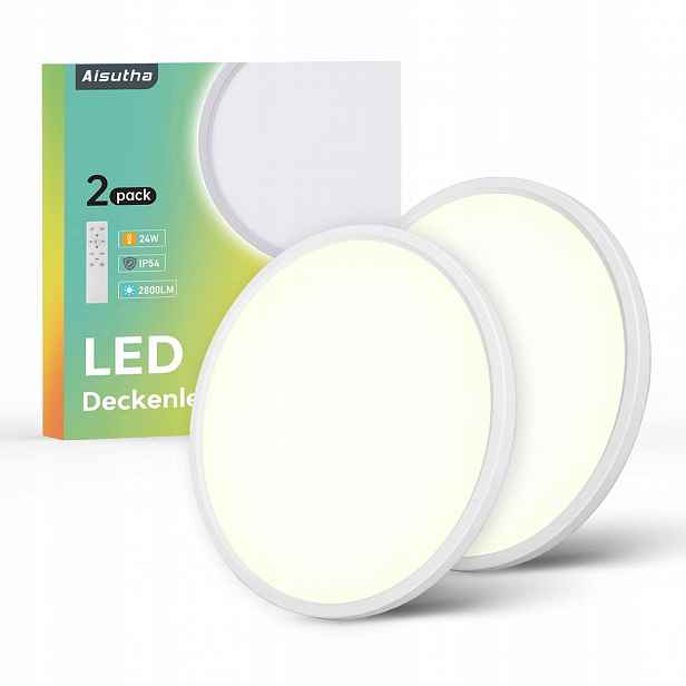 Aisutha Led stropní lampa 24W 2800LM stmívatelná s dálkovým ovládáním IP54 do interiéru