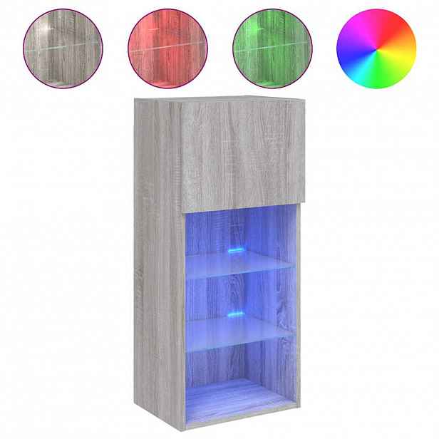 vidaXL TV skříňka s LED osvětlením šedá sonoma 40,5 x 30 x 90 cm