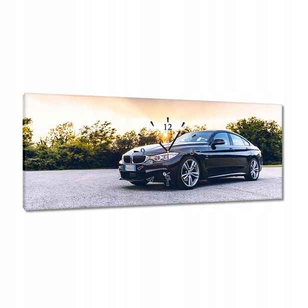Černé hodiny 100x40 Bmw