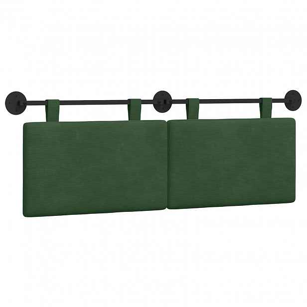 vidaXL Závěsné čelo postele Jungle Green Žebrovaná látka