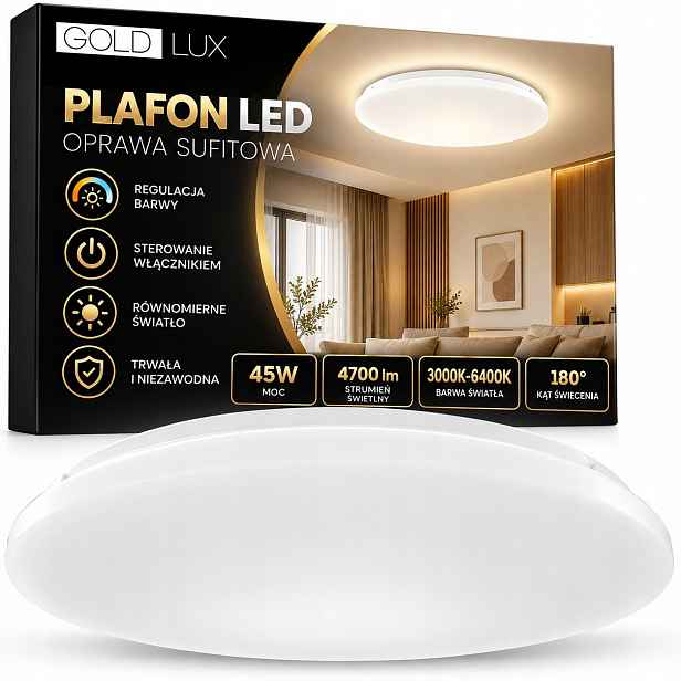 Stropní Svítidlo Led stropní svítidlo 45W 4700lm Cct 180° Bílá Hampton Sanico Goldlux