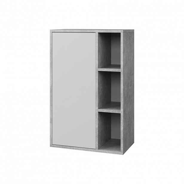 Vicco STĚNOVÁ POLICE Berno Beton/bílá 50.1 x 78.4 cm se 3 otevřenými přihrádkami
