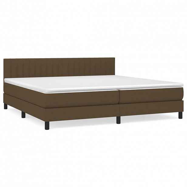 vidaXL Box spring postel s matrací tmavě hnědá 200x200 cm textil