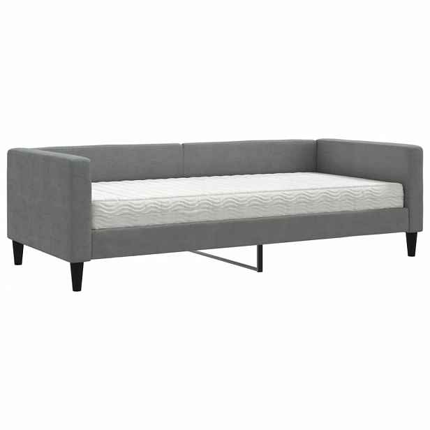 vidaXL Válenda s matrací tmavě šedá 90 x 190 cm textil
