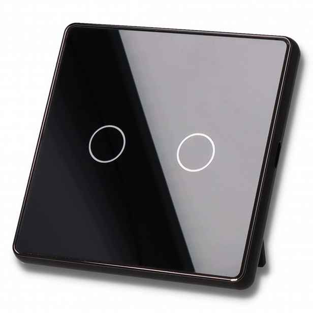 Dálkové ovládání pro scény ZigBee, dvojitý černý dotykový panel Tuya DC Smart Home