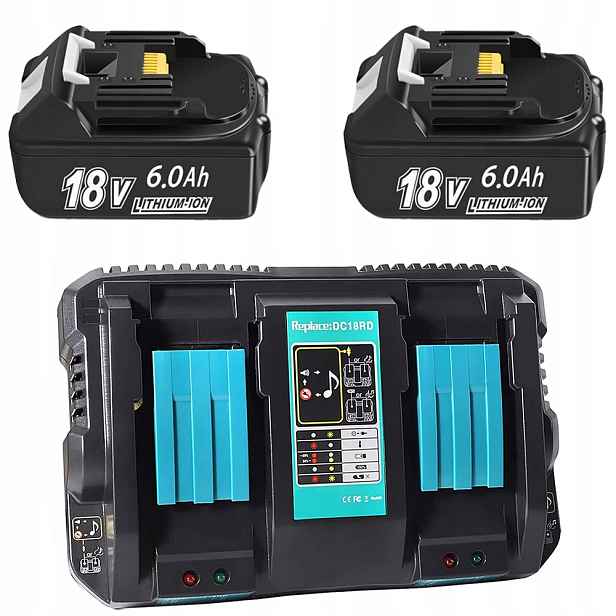 Nabíječka Akumulátorů Pro Elektrické Nářadí DC18RD/18V Dvojitá Nabíječka 6AH