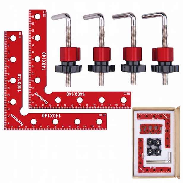 Svorka Svěrák 2x Rohový Úhlový Svěrák Držák 140 mm Hliníkový 90°