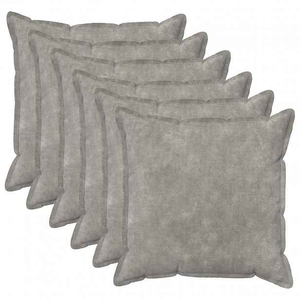 vidaXL Povlak na polštář 6 pcs HOUTEN Světle šedá 65 x 65 cm