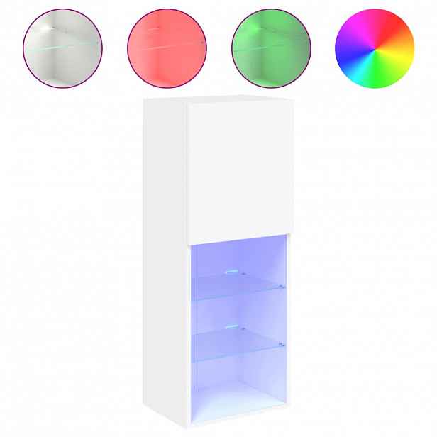 vidaXL TV skříňka s LED osvětlením bílá 40,5 x 30 x 102 cm