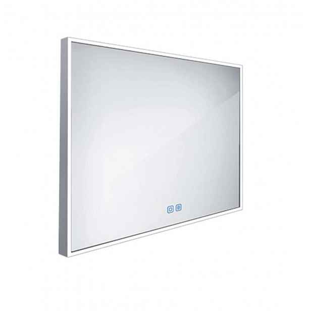 Nimco - Zrcadlo s LED osvětlením, 90x70 cm, dotykový senzor, hliník ZP 13019VX