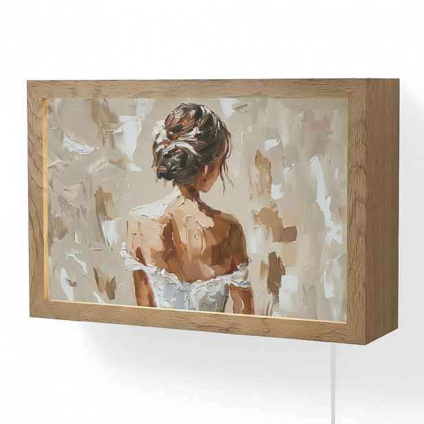 OnlyWow NÁSTĚNNÁ LAMPA Žena - malba - abstraktní - béžová - moderní 30x20 cm