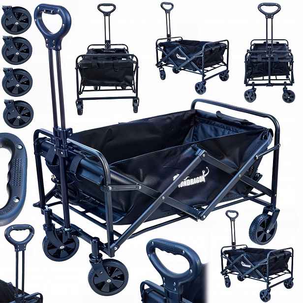 Robustní přepravní vozík s víkem objem 120 l, plastový, nosnost 80 kg