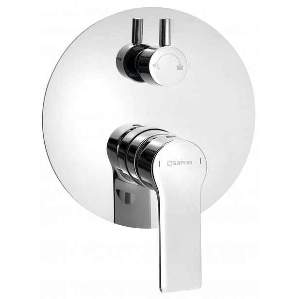 Sapho Pax - Sprchová baterie pod omítku, pro 2 spotřebiče, otočný přepínač, chrom XA43