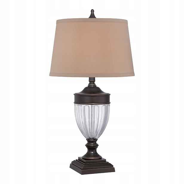 Stolní lampa Hnědo-krémová E27 60W Dennison Quoizel