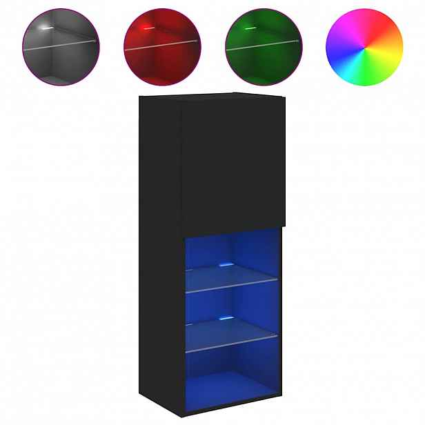 vidaXL TV skříňka s LED osvětlením černá 40,5 x 30 x 102 cm