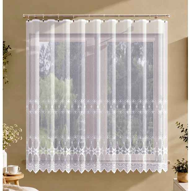 Záclona vzor 115816 velikost 400 x 175 cm rovná (hotová) s lemováním