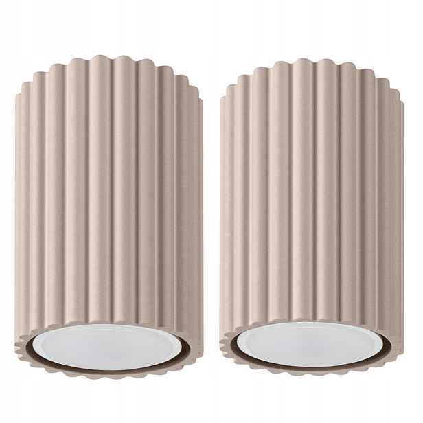 Sada 2 x Sollux stropní spot taupe kulatý Karbon tuba 10 cm 1xGU10