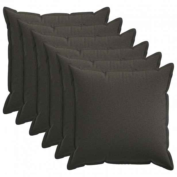 vidaXL Povlak na polštář 6 pcs HOUTEN Tmavě šedá 70 x 70 cm