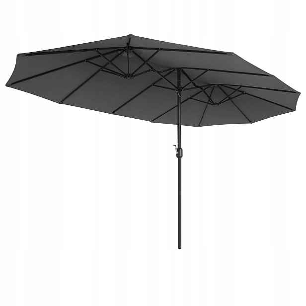 Klasický zahradní slunečník Songmics šedý 460 x 245 cm