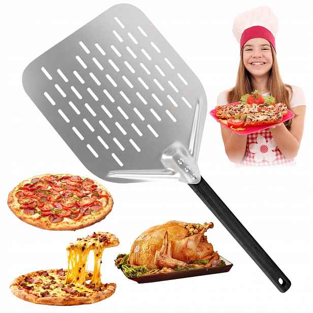 Lopata Na Pizzu Perforovaná Zásuvka Nerezová Ocel Pizza Peel Shovel