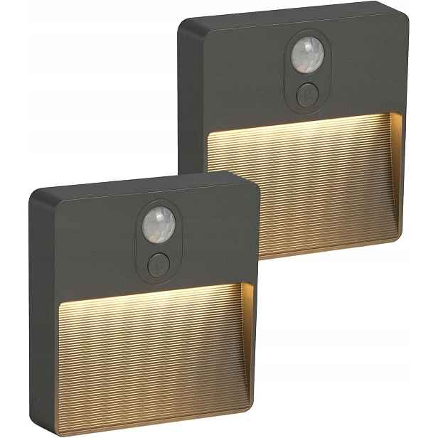 Noční Lampa S Pohybovým Senzorem 2 Ks Šedá