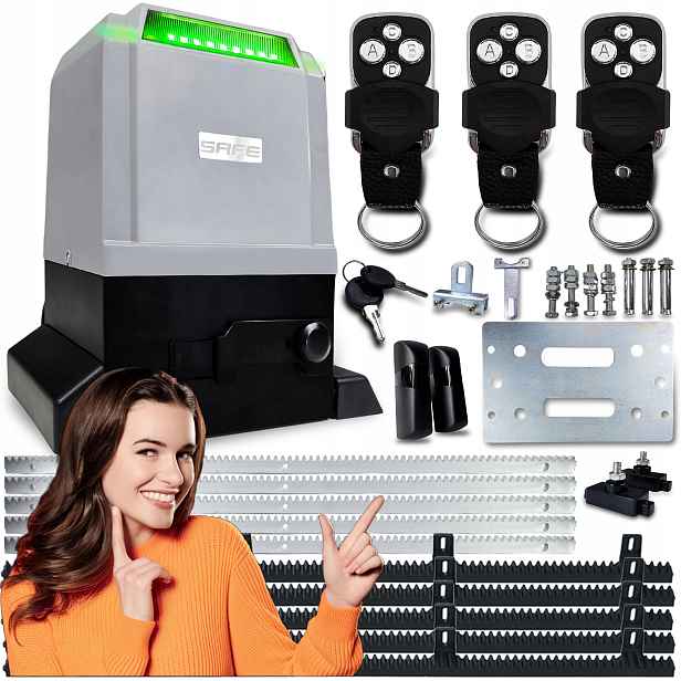Set Pohon Pro Posuvnou Bránu 800 kg 3 ovladače lišty automatický pohon