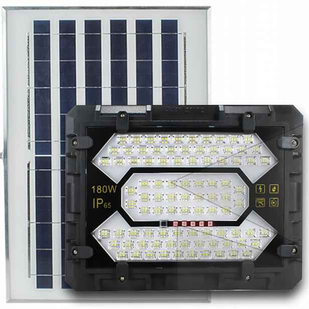 Velmi výkonný solární Led halogenový zářič 180W Venkovní lampa Dálkový Ovladač
