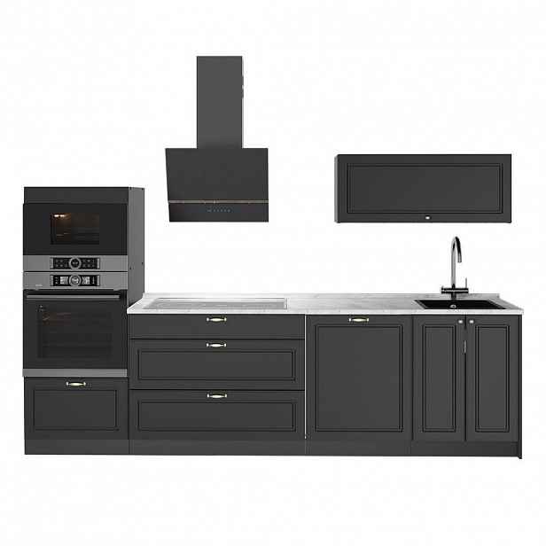 Vicco KUCHYŇSKÝ KOUT Fame-Line, Anthrazit-Gold Landhaus/Antracit, 280 cm, PD Mramor