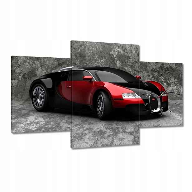 Hodiny 100x60 Bugatti Veyron Červené