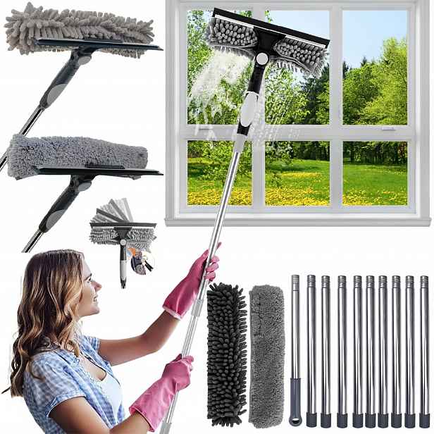 Mop Čistič Oken Stěrka Teleskopická Mikrovlákno 424 CM