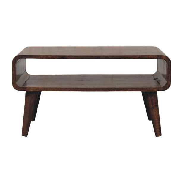 Artisan Furniture NOŽNICE ZAOBLENÉ S OTEVŘENOU POLIČKOU V HNĚDÉ BARVĚ