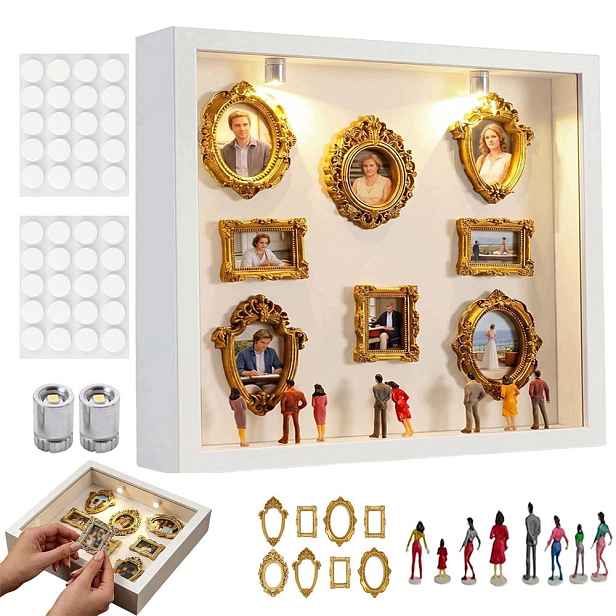 Mini Muzeum Diy Shadow Box Led Rámečky Dárek Rámečky Figurky Na Dárky
